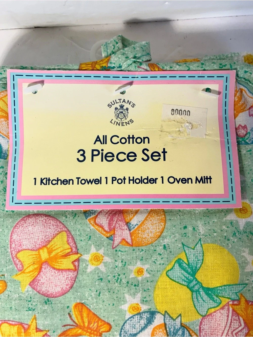 Sultana’s Linens 3 Pc Kitchen Set Fruit Bow Butterfly Towel Pot Holder